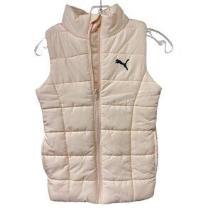 Puma Way 1 Girls Puffer Vest Jacket Light Peach/Pink Color Size S 7-8